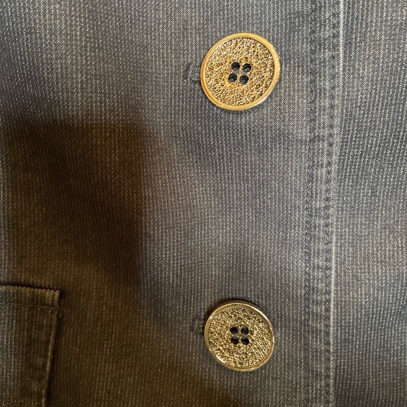 Dark Denim Blue Cropped Blazer - Picture 4 of 8